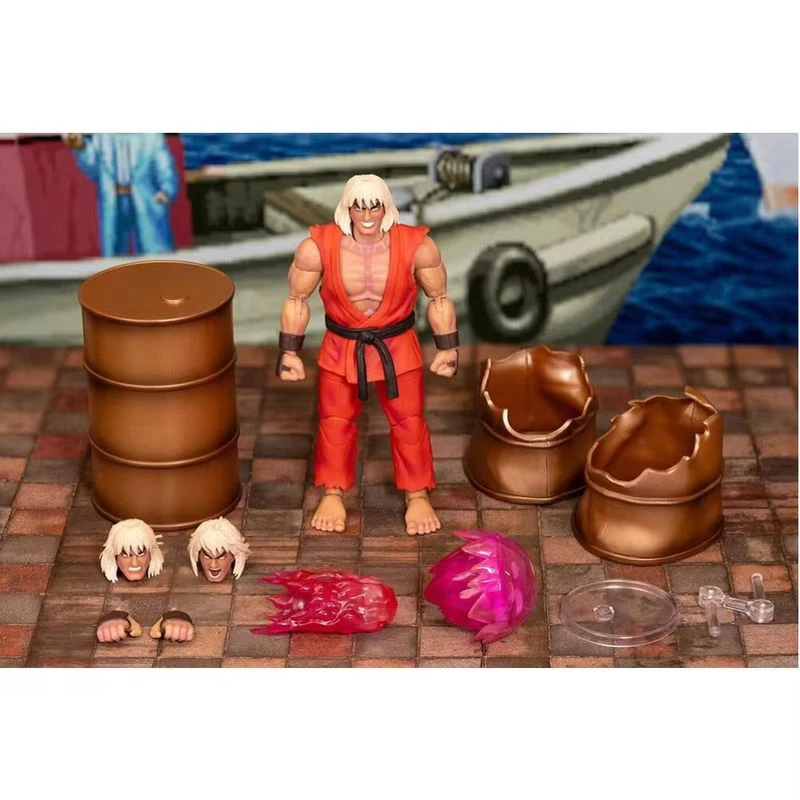 Street Fighter Action Figure Toys 2024 SDCC Original  Game JADA Violent Ken Figuras Collection Model Ornaments Gift for Children