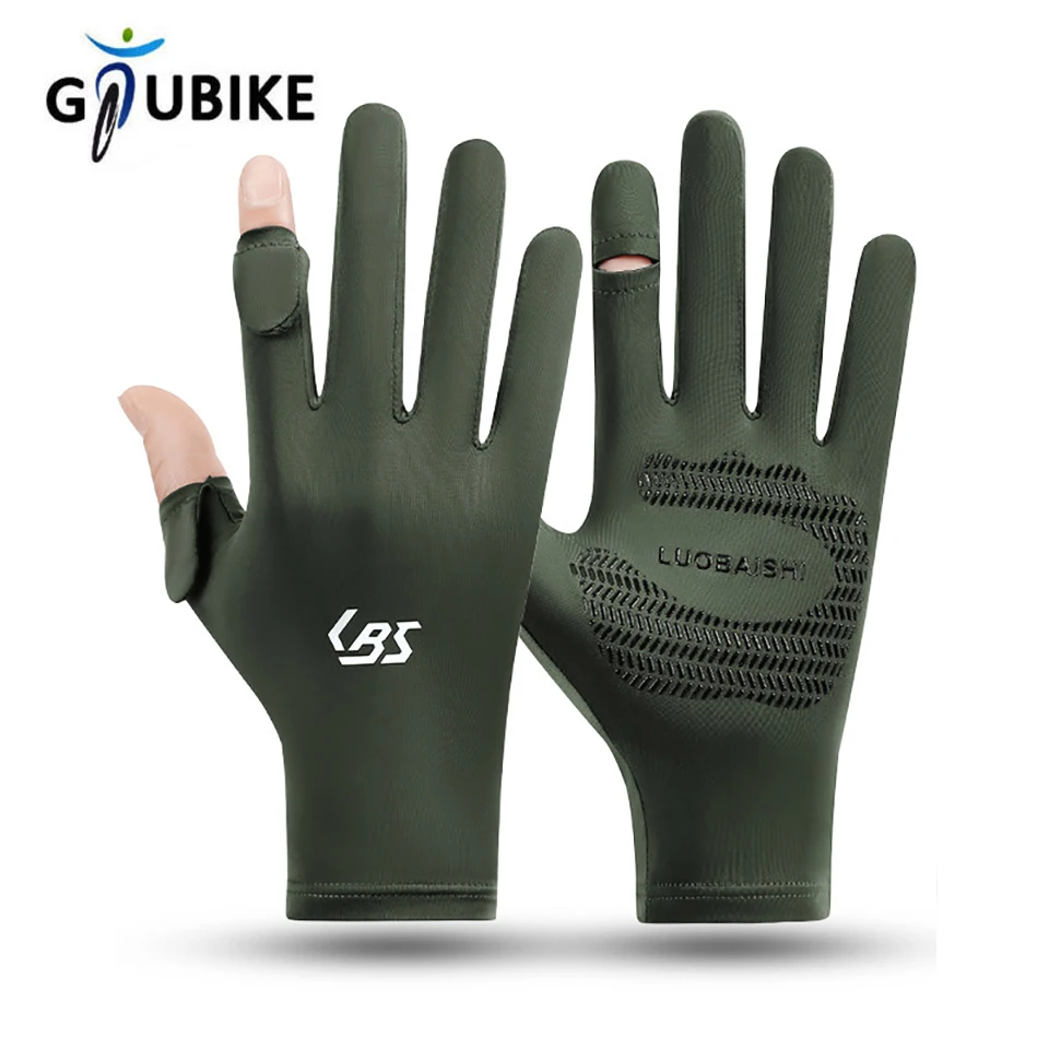 GTUBIKE New LBS Ice Silk Halffinger Cycling Anti Slip Gloves for Men and Women Summer Outdoor Sports Driving Fishing Highelastic