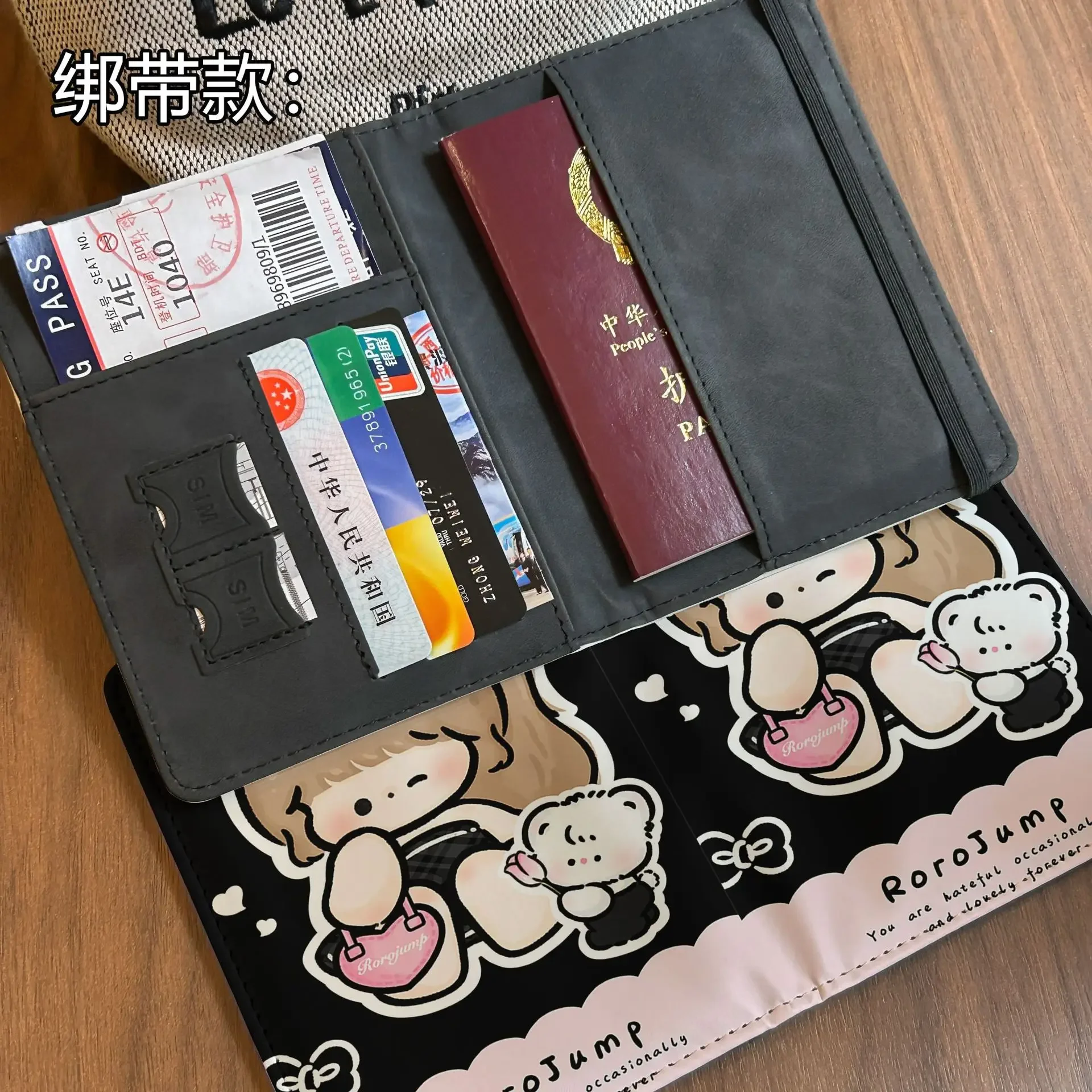 Sanrio Olá Kitty Titular do cartão do passaporte, Kuromi Melody Saco De Armazenamento, Documento do cartão bancário, Titular do passaporte de viagem, Presente no exterior