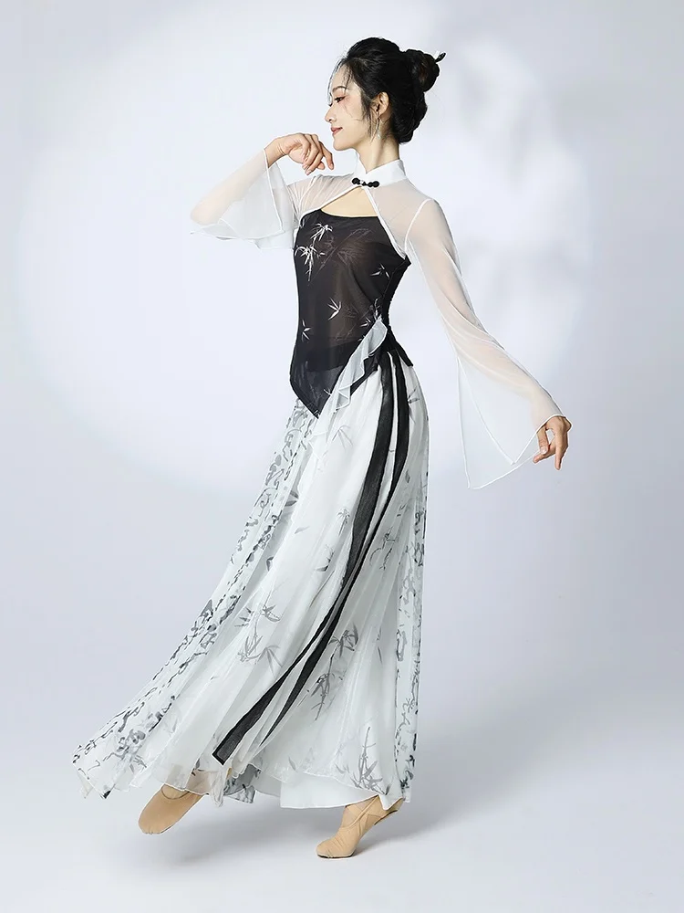 بدلة ممارسة الرقص الكلاسيكي من Ele، مجموعة أزياء الأداء النسائية المتدفقة، المرحلة الاحترافية جاهزة لجميع المواسم #4