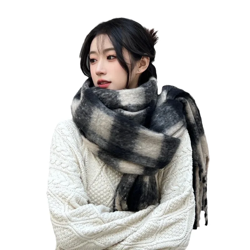 Winter Girls Fashion New Scarves To Keep Warm Lengthened Thick Scarf Travel Shopping Elegant Plush Scarf Students Start Scarf