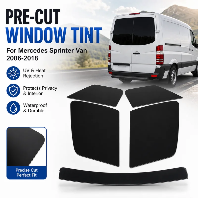 Premium Pre-Cut Window Tint For Mercedes Sprinter Van 2006-2018 Front & Rear Windows UV Heat Rejection Waterproof Film Durable