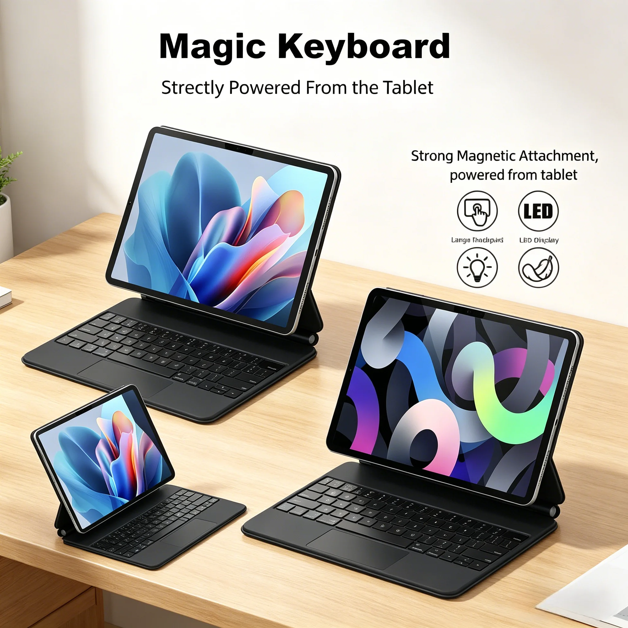 Capa magnética para teclado pogo pin teclado capa para ipad air 11 m3 2025 pro 11 4/5 air 4 5 10.9 2024