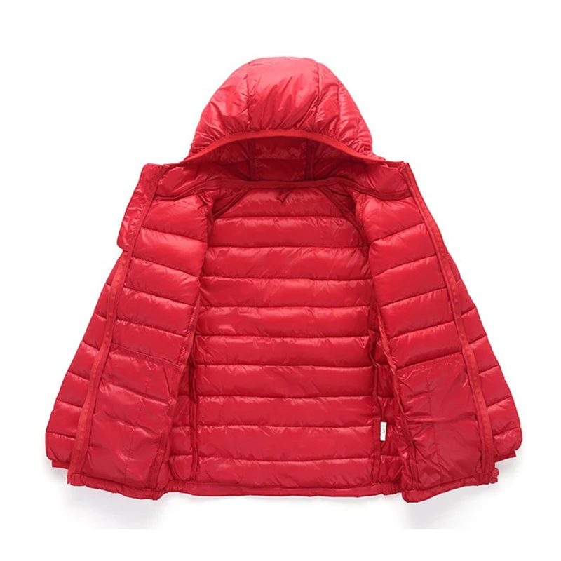 Kids Boy Hooded Lightweight Down Jacket Winter Autumn Coats Children Girl Cotton Outerwear Teenagers Students Clothes 2-14 Years