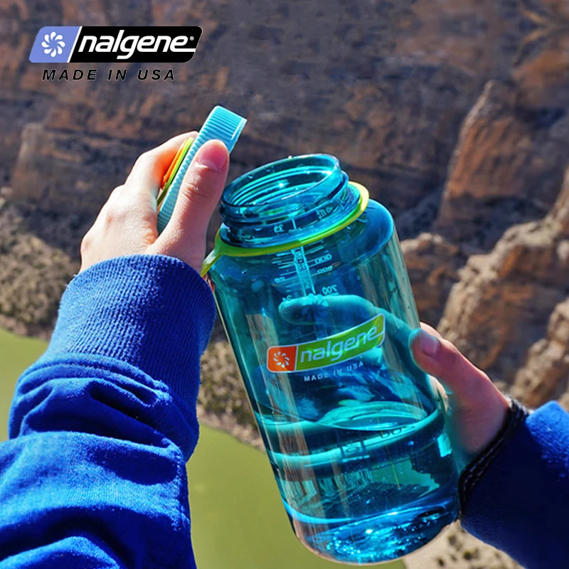 Imagem -06 - Nalgene-garrafa de Água Esportiva ao ar Livre Garrafa Plástica Portátil Boca Larga para Viagens Caminhadas Corrida Fitness 1000ml