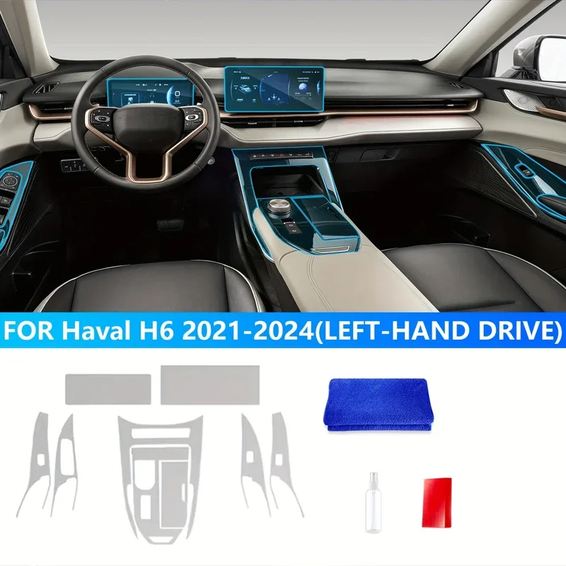

For Haval H6 3rd Gen 2021-2024 TPU Transparent Protection Film Interior Sticker Center Console Gear Panel Decor Car Accessories