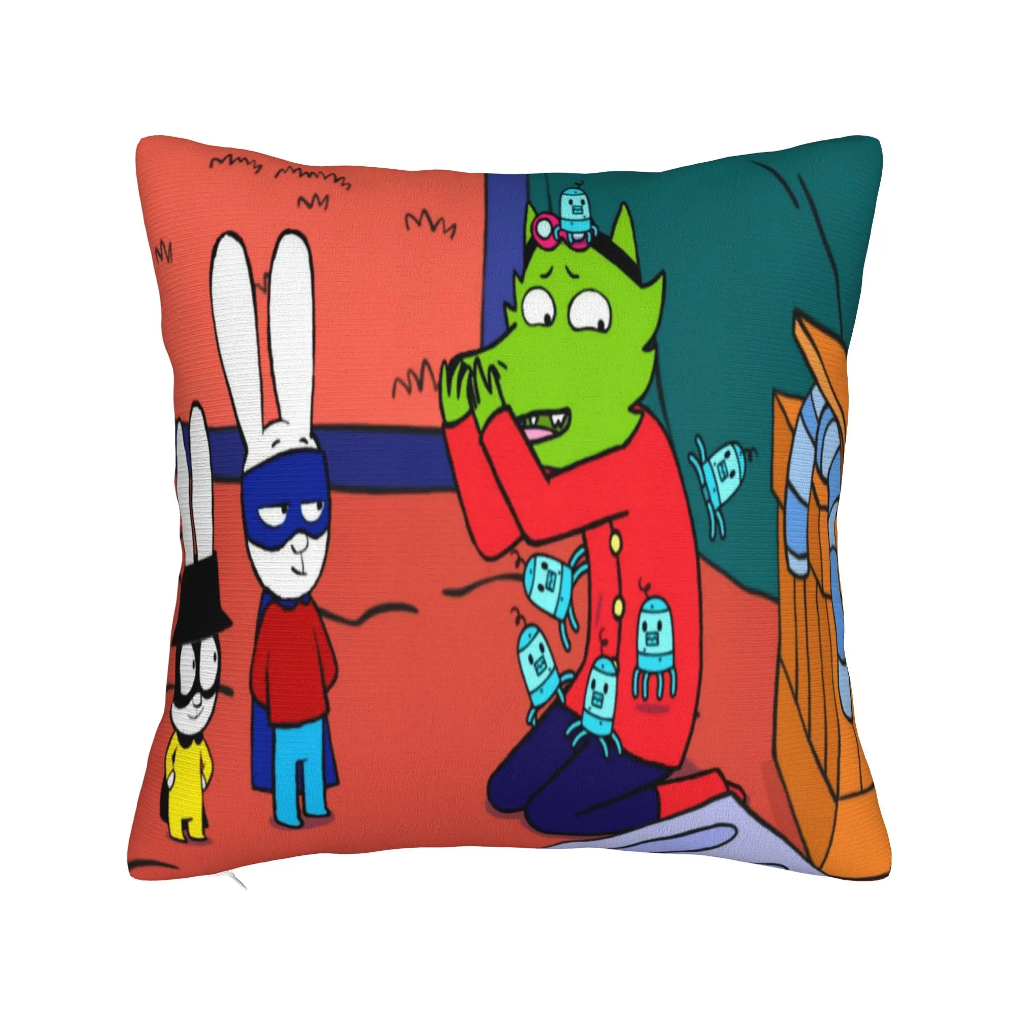 Stylish Bedroom Simon Super Rabbit Decorations Pillowcases Merch  Pillow Cover Square Multi-Size