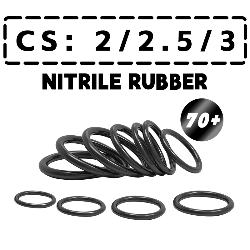 Thickness 2/2.5/3mm 70A NBR O-ring Cross Section Nitrile Rubber Sealing Gasket Rubber Washer Ring Wholesale In Specifications