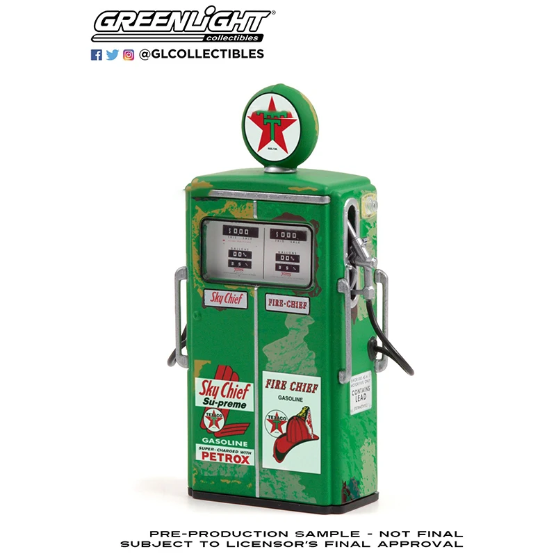 Greenlight 1:18 350 premium bomba dupla posto de gasolina retro bomba de ar verde máquina série liga fundição modelo coletar ornamentos