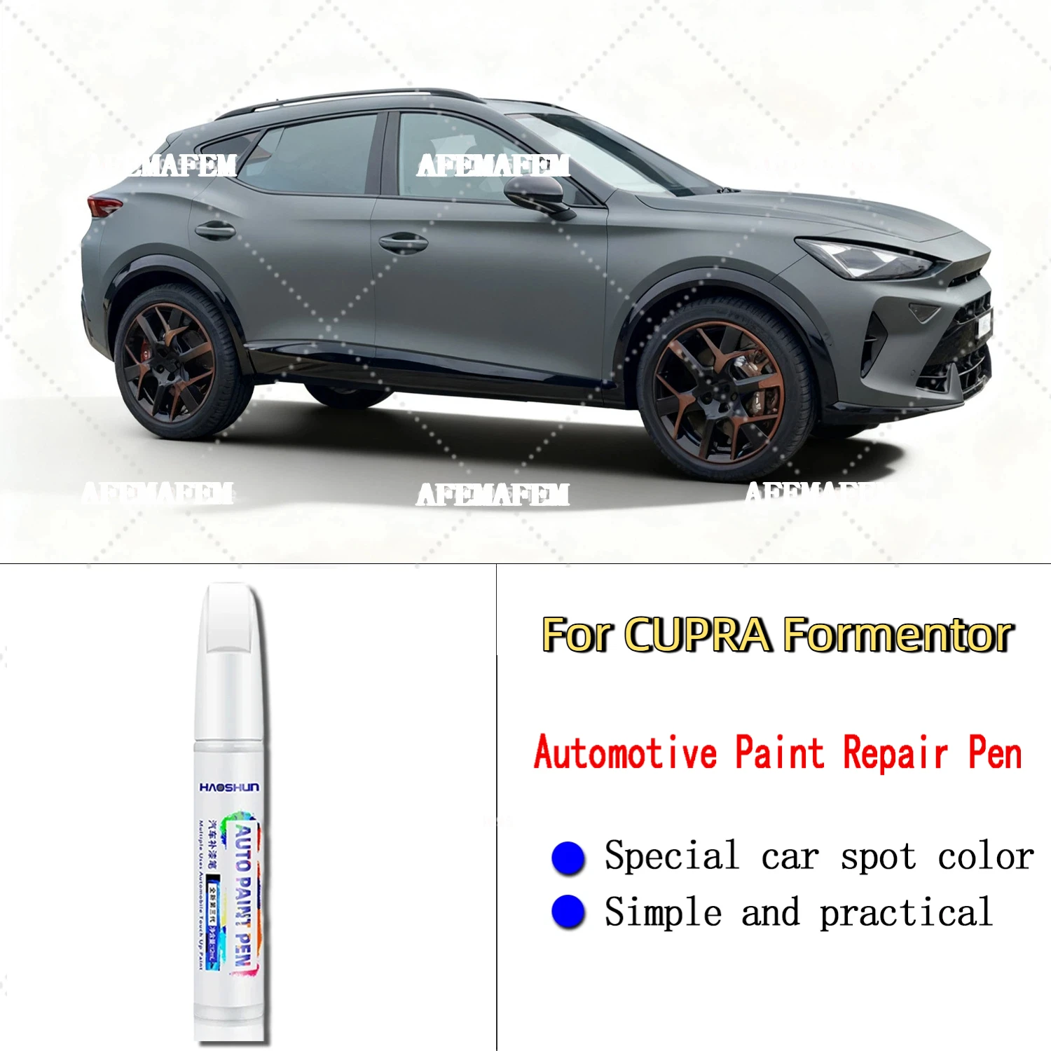 For CUPRA Formentor Car Paint Repair Paint Pen Clear Coat Enhances Gloss & Restores Original Factory Paint Finish Vidnight Black