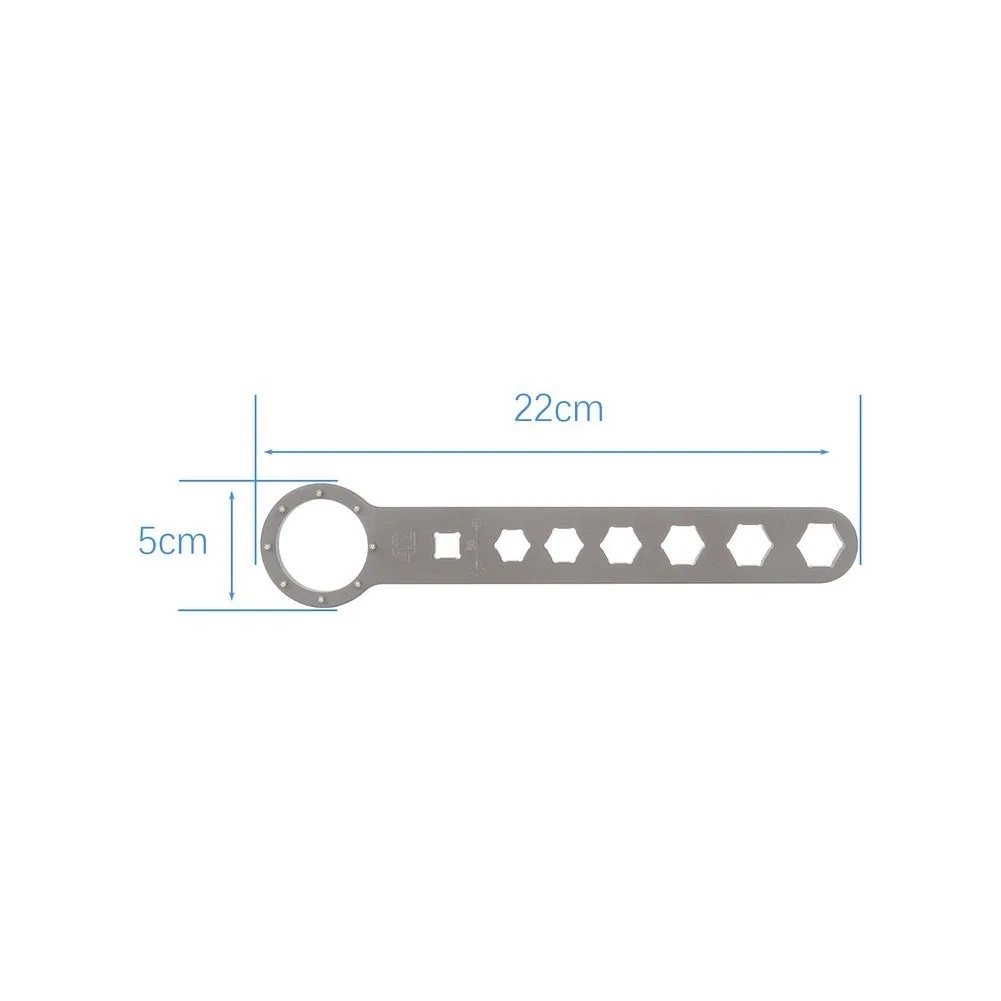 Front Fork Shock Wrench for Motorcycles - 22cm Metal Alloy Tool Supporting 3-Pin 8-Pin Semi-Circular Octagonal Types