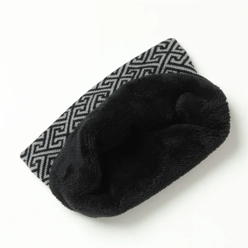 New Winter Fashion Men Women Neckerchief Knitted Fleecing Thick Ring Neck Cover Korean Soft Printing Scarf Solid Scarves Bandana