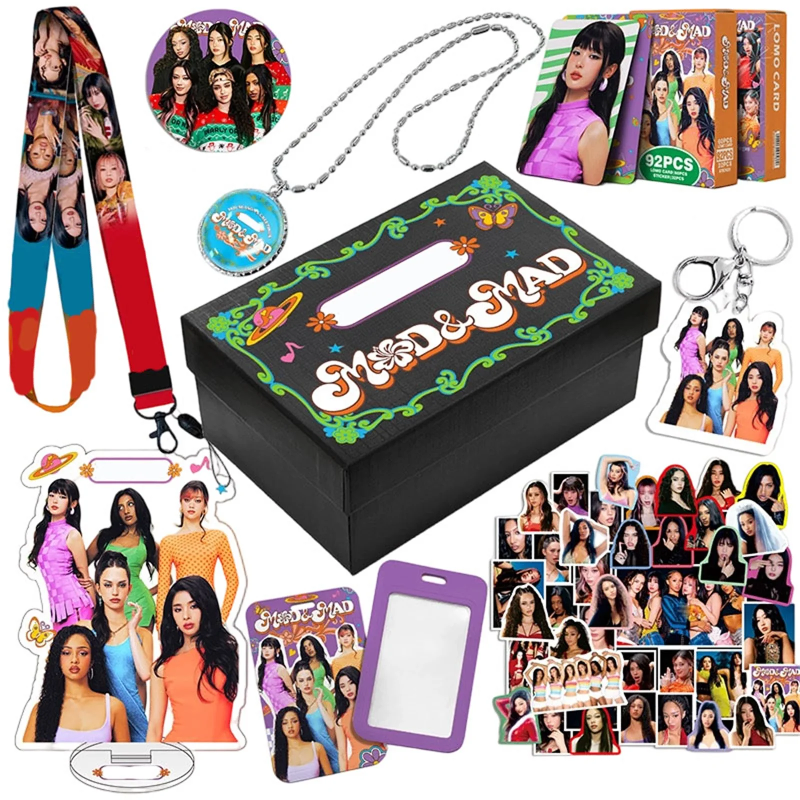 

2026 Hot, Star Girl Group Peripherals, Stand Sticker Card Lanyard Set, Ideal Gift For Star Chasers