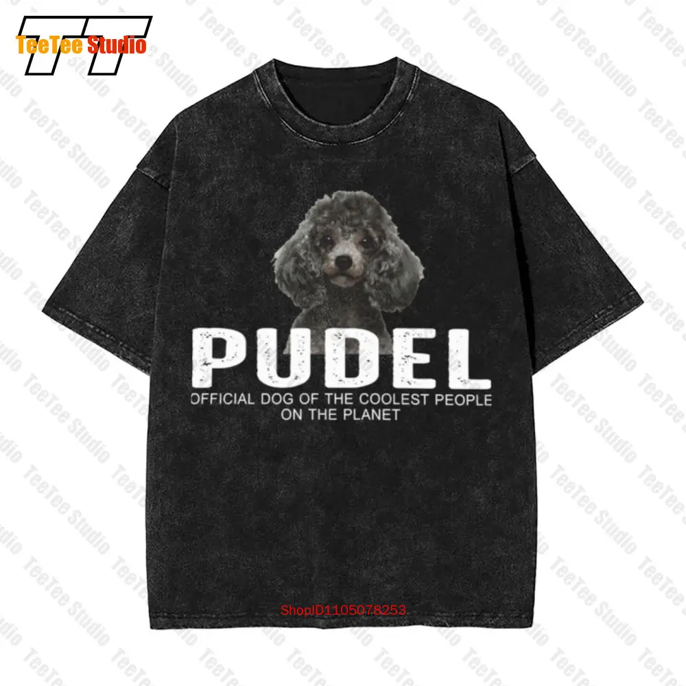 

Poodle Pudle Poodle Dog Motif Vintage Oversized T-Shirt 5QRP