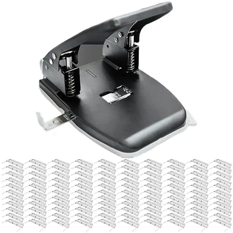 

2 Hole Binder Puncher File Fastener Puncher Low Force Required Paper Puncher Sturdy Metal Hole Puncher Heavy Duty Paper Two Hole