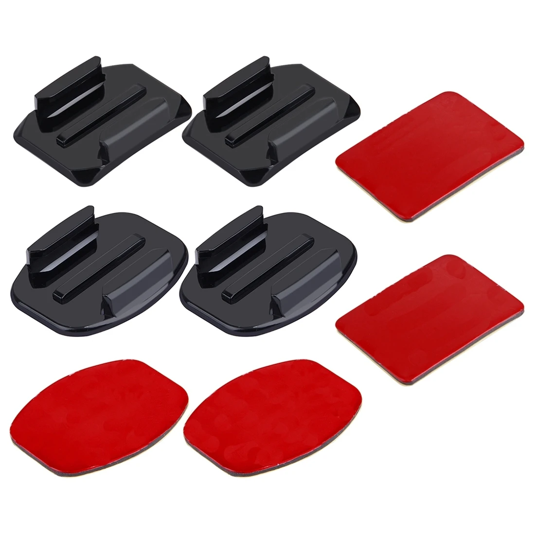 PULUZ 2PCS Curved Surface Mounts+2PCS Flat Surface Mounts+4PCS Adhesive Mount Stickers for Insta360 DJI and Other Action Cameras