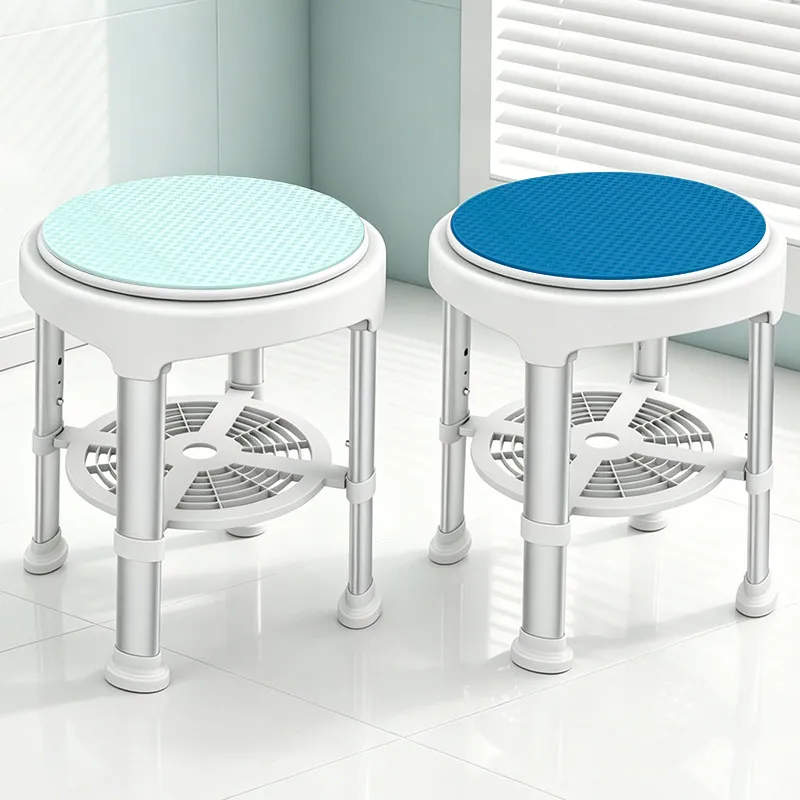 360° Rotating Round Bath Shower Stool with Swivel Seat Portable Bathtub Lift Chair Adjustable Bath Tub Shower Chair for Pregnant