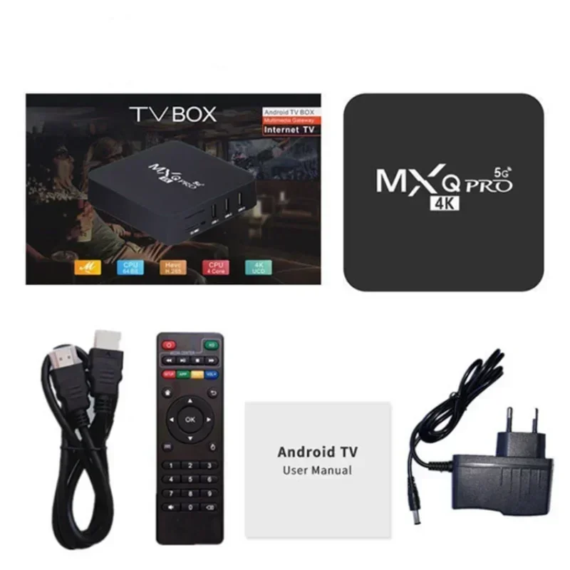 الإصدار العالمي MXQpro RK3229 Android Smart TV Box 4K Media Player TV BOX جهاز التحكم عن بعد TV Set Top Box IPTV Netflix YouTube