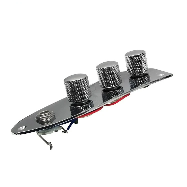 

Fully Loaded Control Plate Pre-Wired Control Plate with Wiring Harness for Jazz J Bass Chrome