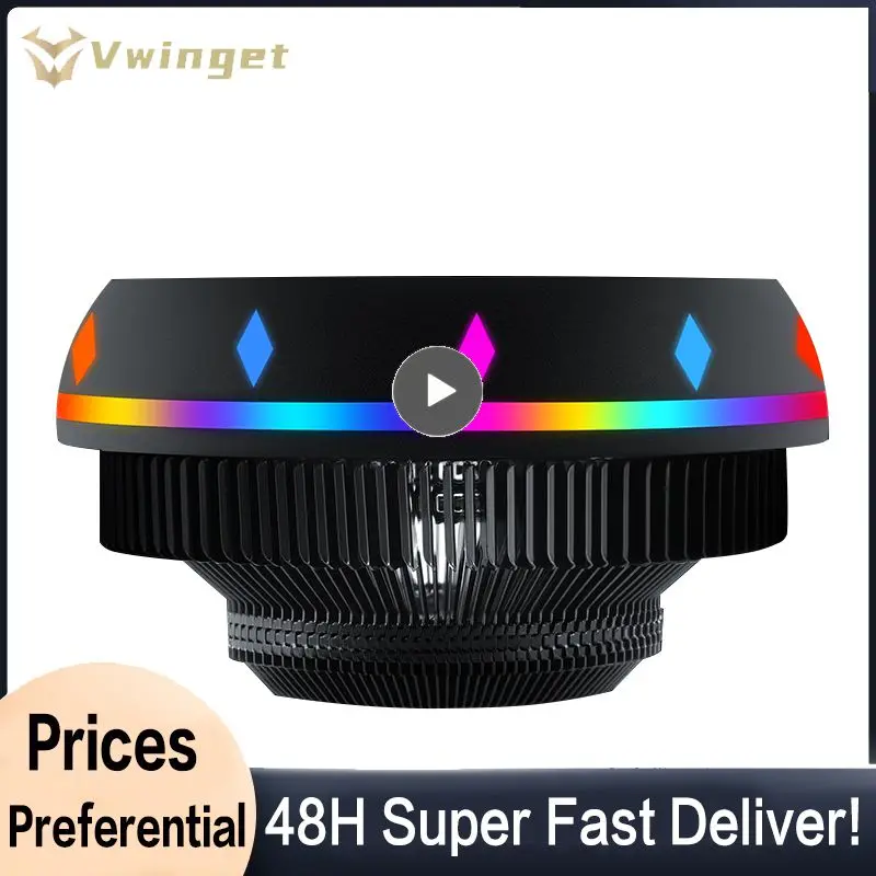 Changing Light Cpu Fan Universal Cooling Fan Mute Radiator Cooler Led Pc Fans Colorful Rgb 100mm 3 Pin Dc12v 50000h