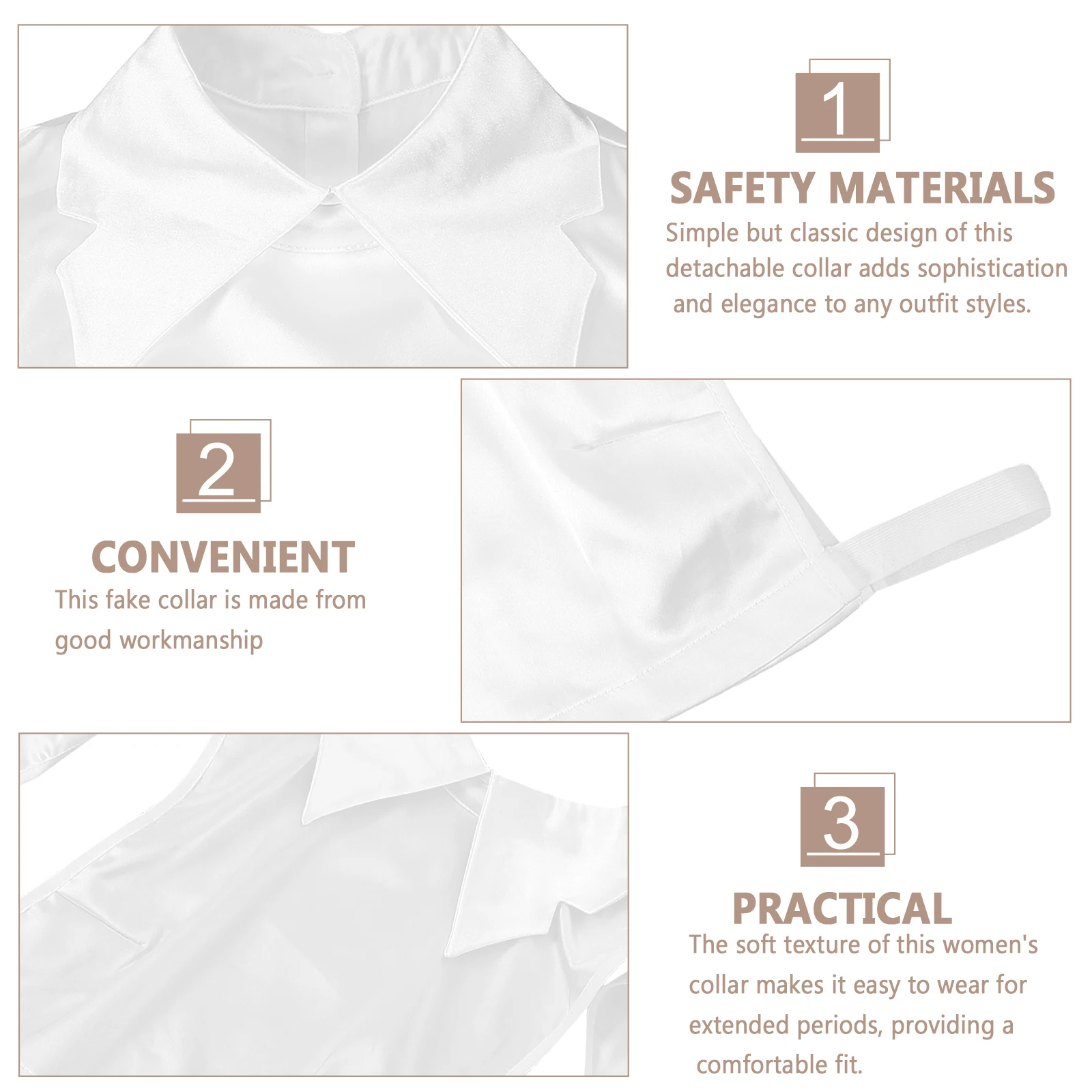 

Fake Collar Shirt Detachable Women'S Blouse Collar Lightweight Soft False Neckline Accessory For Office Party Casual Wear