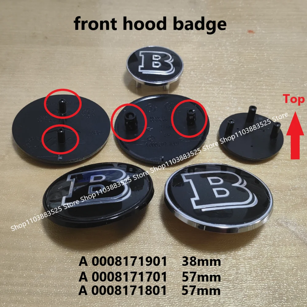1 stücke 38/57mm Auto Front Hood Emblem Abzeichen Motorhaube Für BRABUS W204 W205 W207 W206 W177 W212 W213 W221 W246 GLA GLC CLA Zubehör