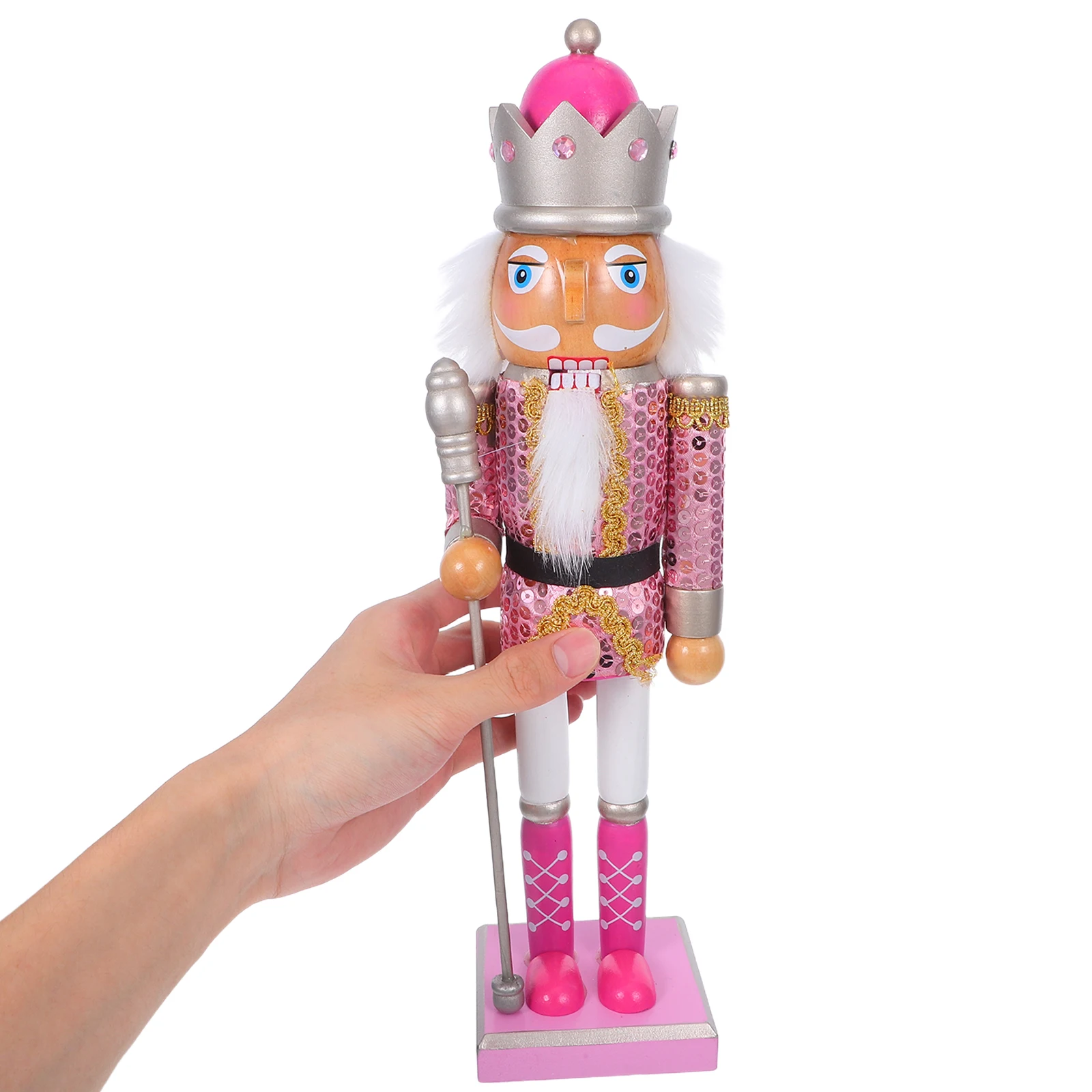 

Christmas Nutcracker Decorations Decorative Figurine Pink Wood Wooden Ornaments