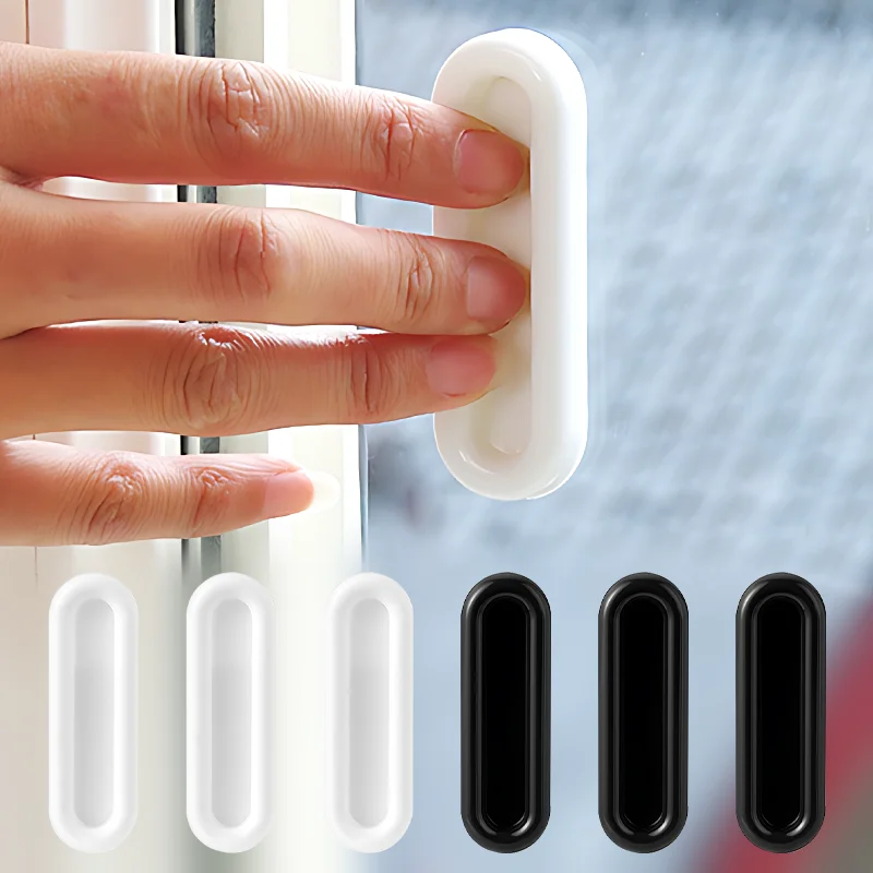 Window Cabinet Drawer Handles Self-adhesive Door Knobs Sliding Door Glass Auxiliary Handles Non-slip Grip Oval Door Handles