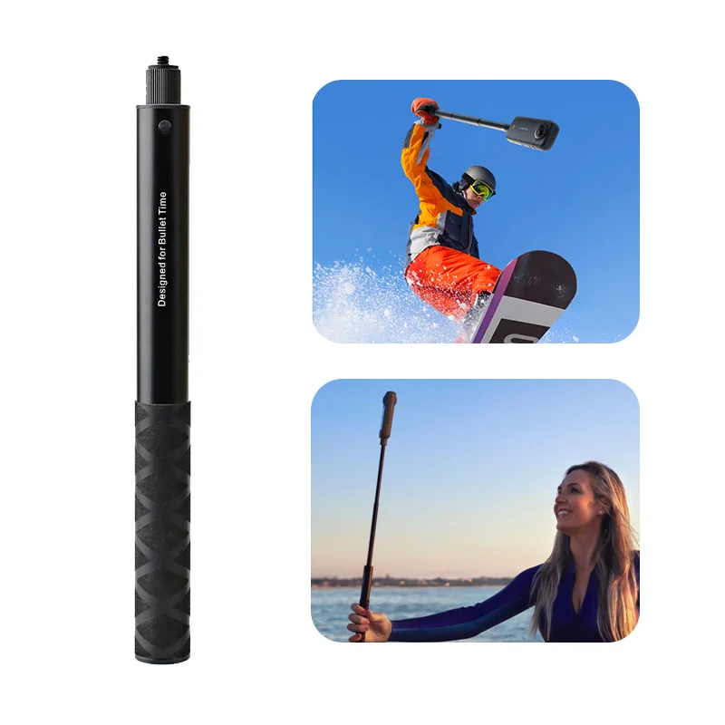 1.2M Bullet Time Invisible Aluminum Alloy Selfie Stick Monopod for One RS GoPro Max Hero 9 11 Mini Panoramic Camera Accessories