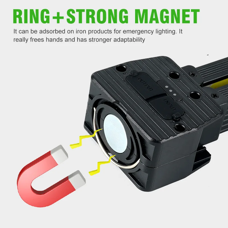 مصباح الصالة الرياضية للتوضع، يعتم الترس السابع، مصباح يدوي LED مغناطيسي محمول مع خطاف تعليق، مصباح عمل محمول قابل لإعادة الشحن عبر USB #5