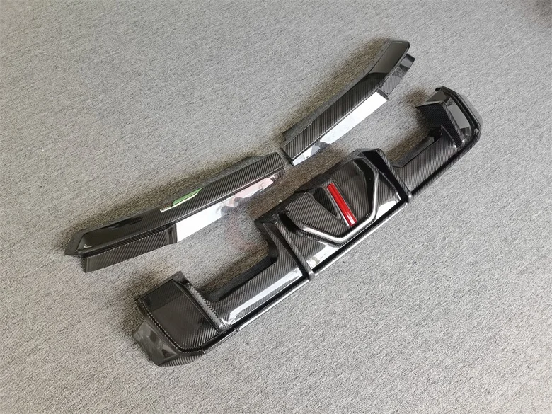 

Dry Carbon Fiber BC Style Rear Bumper Lip Fins Spoiler Splitter Diffuser Rear lip for BMW M3 G80 M4 G82 G83 2021+