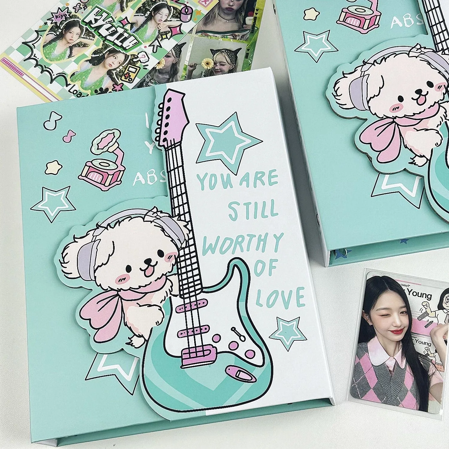 IFFVGX A5 Binder Photocard Holder Kpop Idol Photo Album Kawaii Photocards Collect Book Puppy Album for Photographs 포토카드 포장용품