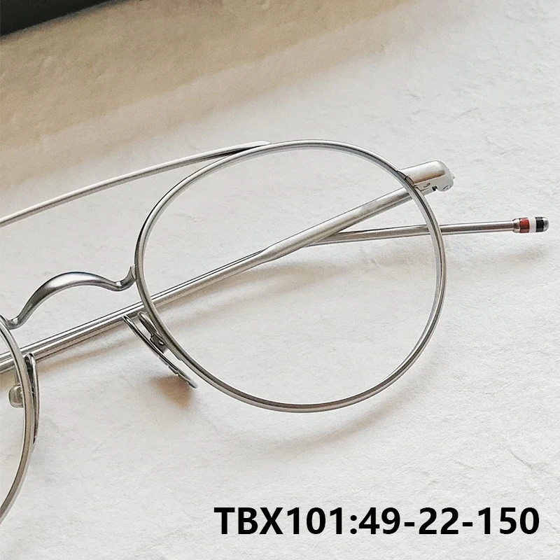2026 New York Men Retro Pilot Round Glasses Frame Titanium TB101 Fashion Ultralight Women Eyeglasses Brand Designer Spectacles