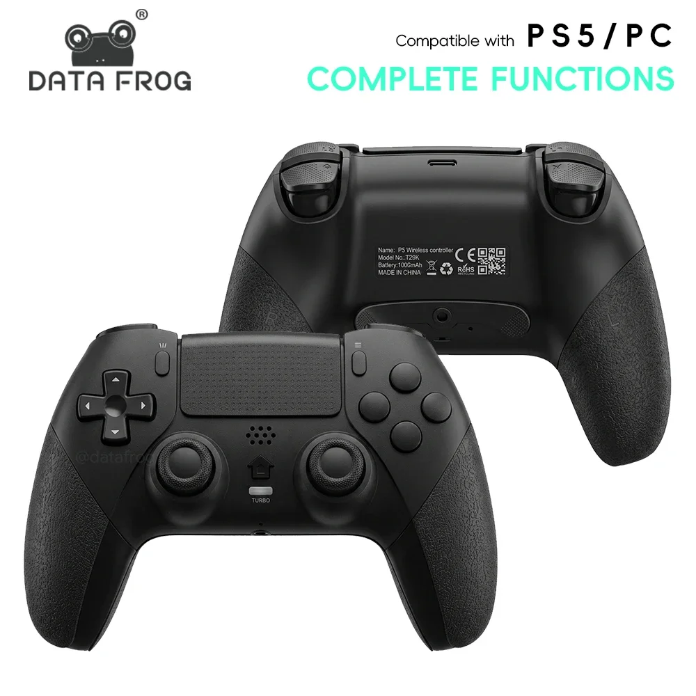 

Data Frog Wireless Gamepad for PS5 Programmable Controller with Back Keys, Turbo 6-Axis Motion Sensor for PS5/Windows
