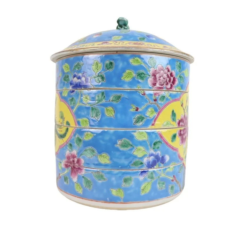 Multi-layer storage box with lid Chinese soft decoration handicraft ornament tea room dried fruit box