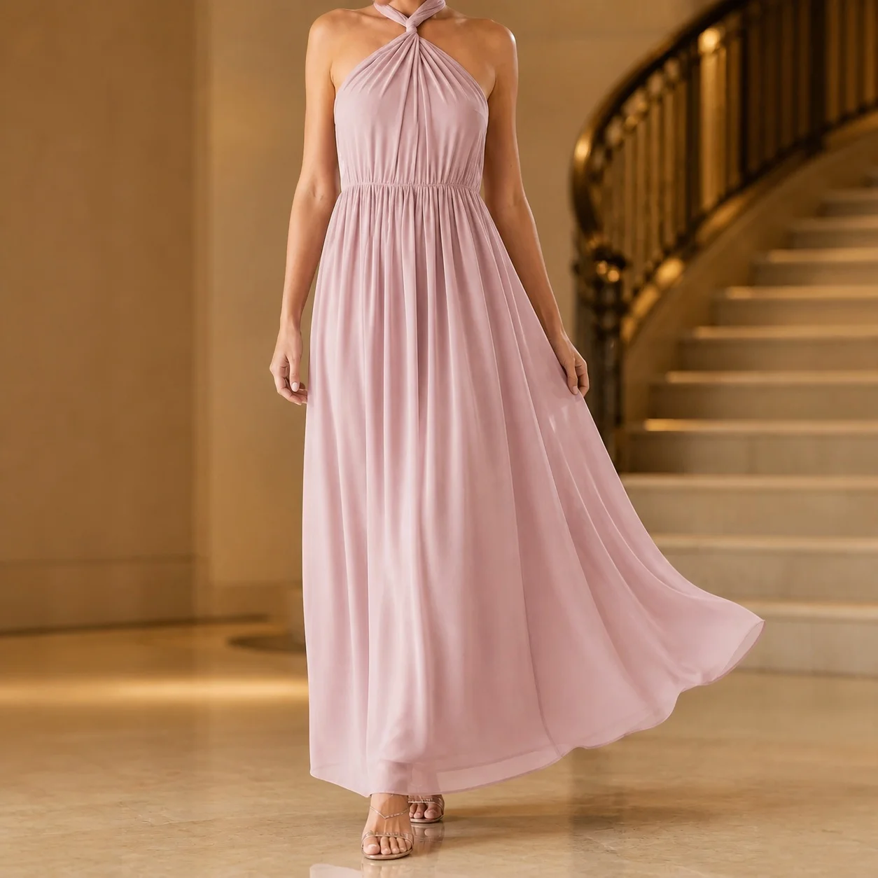 Women's Summer Wedding Guest Dress: Sleeveless High Waist Pencil Dress for Elegant Party, Knee Length Solid Color Pull On