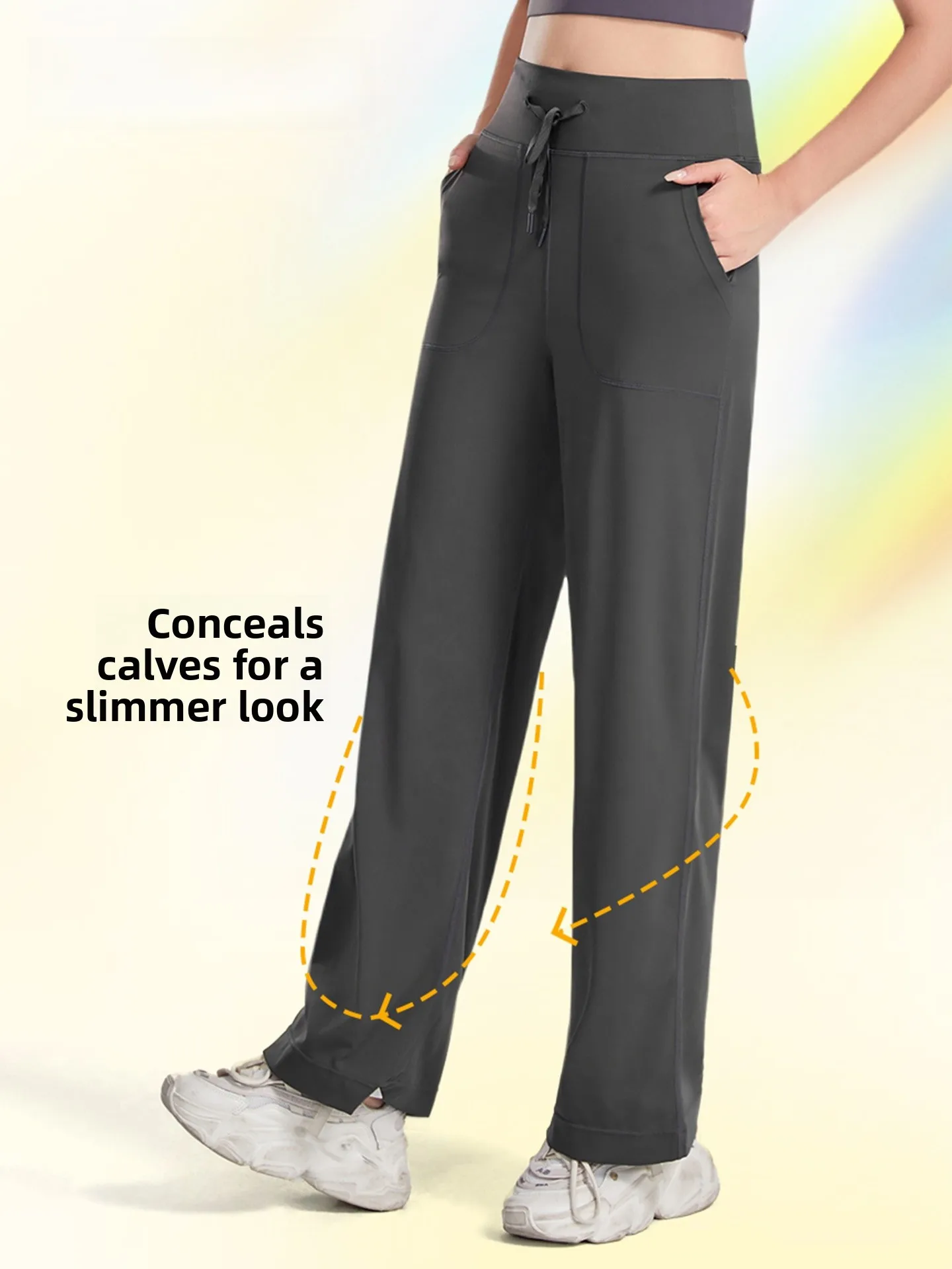   Pantalones de yoga para mujer, deportes para correr, microasampanados, elásticos, ropa deportiva, pantalones largos, pantalones de pierna recta con cintura en l