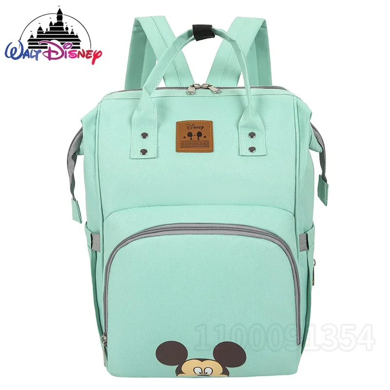 Bolsa de fraldas grande capacidade Disney, mochila de desenho animado do Mickey, multifuncional e elegante, bolsa de bebê fofa, nova