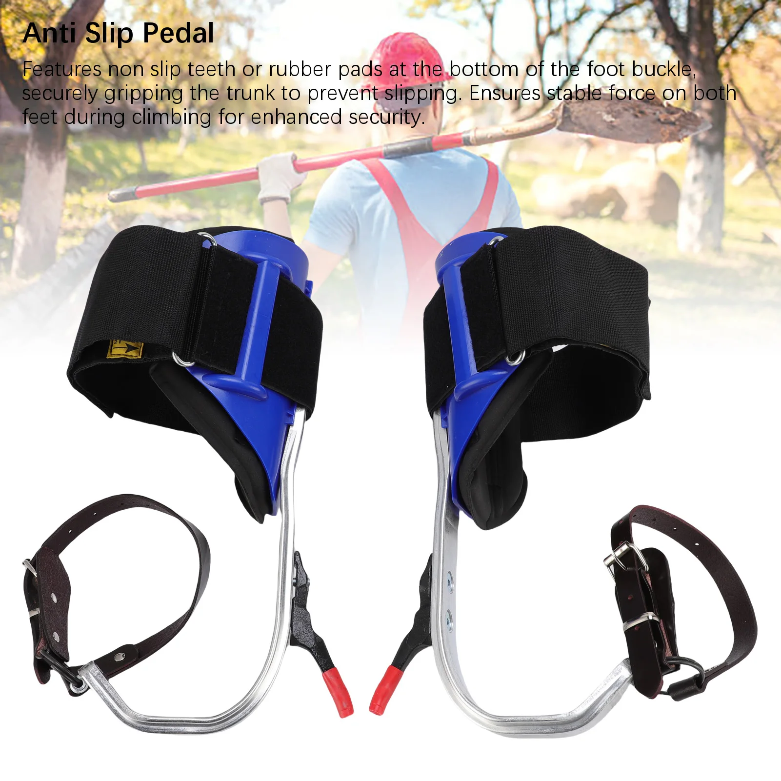 

Tree Climbing Gear Aluminum Alloy Easy Disassembly Tree Climbing Spikes Anti Slip Pedal High Security Adjustable for Gardening