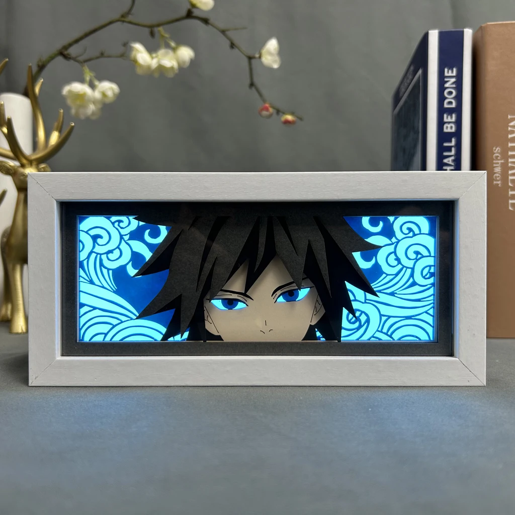 Anime Figure Eyes LED Night Light Box, Lâmpada para Quarto de Criança, Mesa, Decoração, Tomioka, Manga