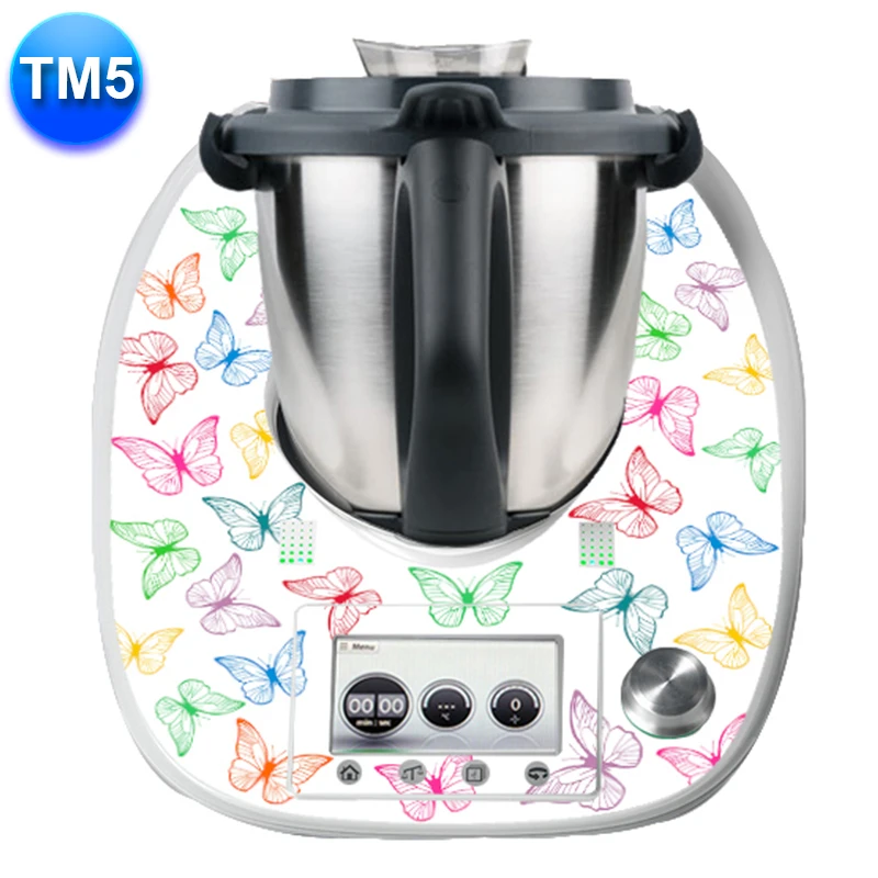 Apcym Vinilo Adhesivo Thermomix TM5 Mariposas de Colores Personalizado Alta Calidad Durabilidad Protección Fácil Instalación