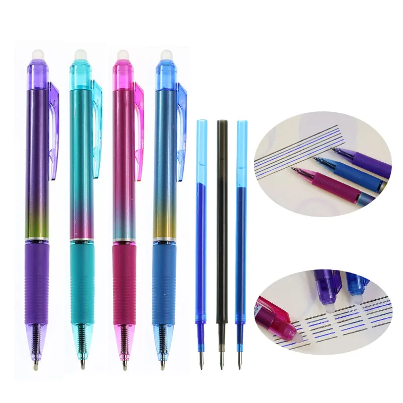 Exquisite Gradient Magic Erasable Pen Gel Pen 0.5mm Bullet Refill News Writing School Office Supplies Stationery Materials