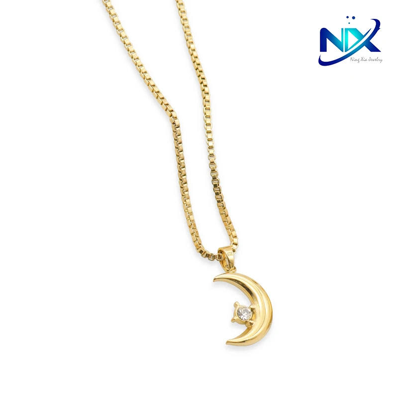 Korean INS Summer Fashion Everything Pendant Natural Tone Drop Oil Titanium Steel Necklace Jewelry Wholesale Drop Shipping