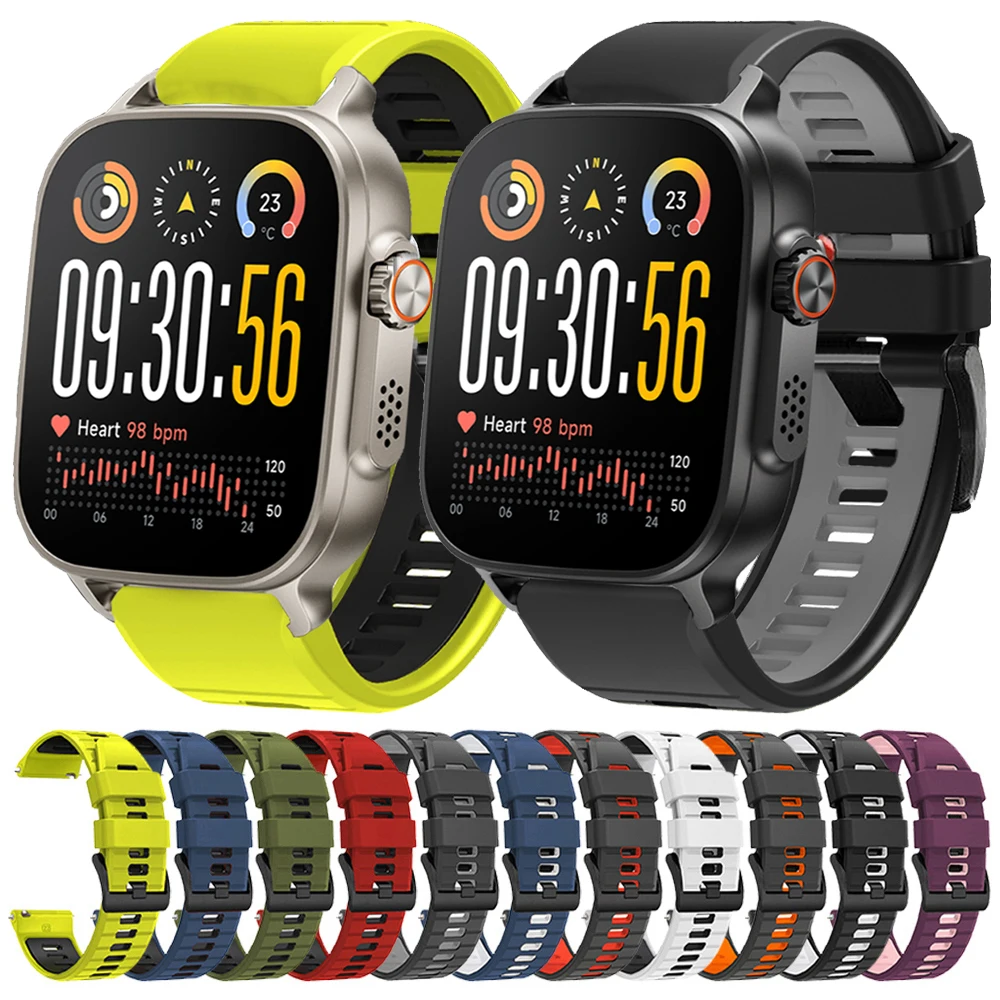 22mm Two-tone Silicone Strap For Realme watch 5 S2 S 2 3 Pro Watch Bands For Realme Watch S 2 3 Replacement Bracelet Accessories