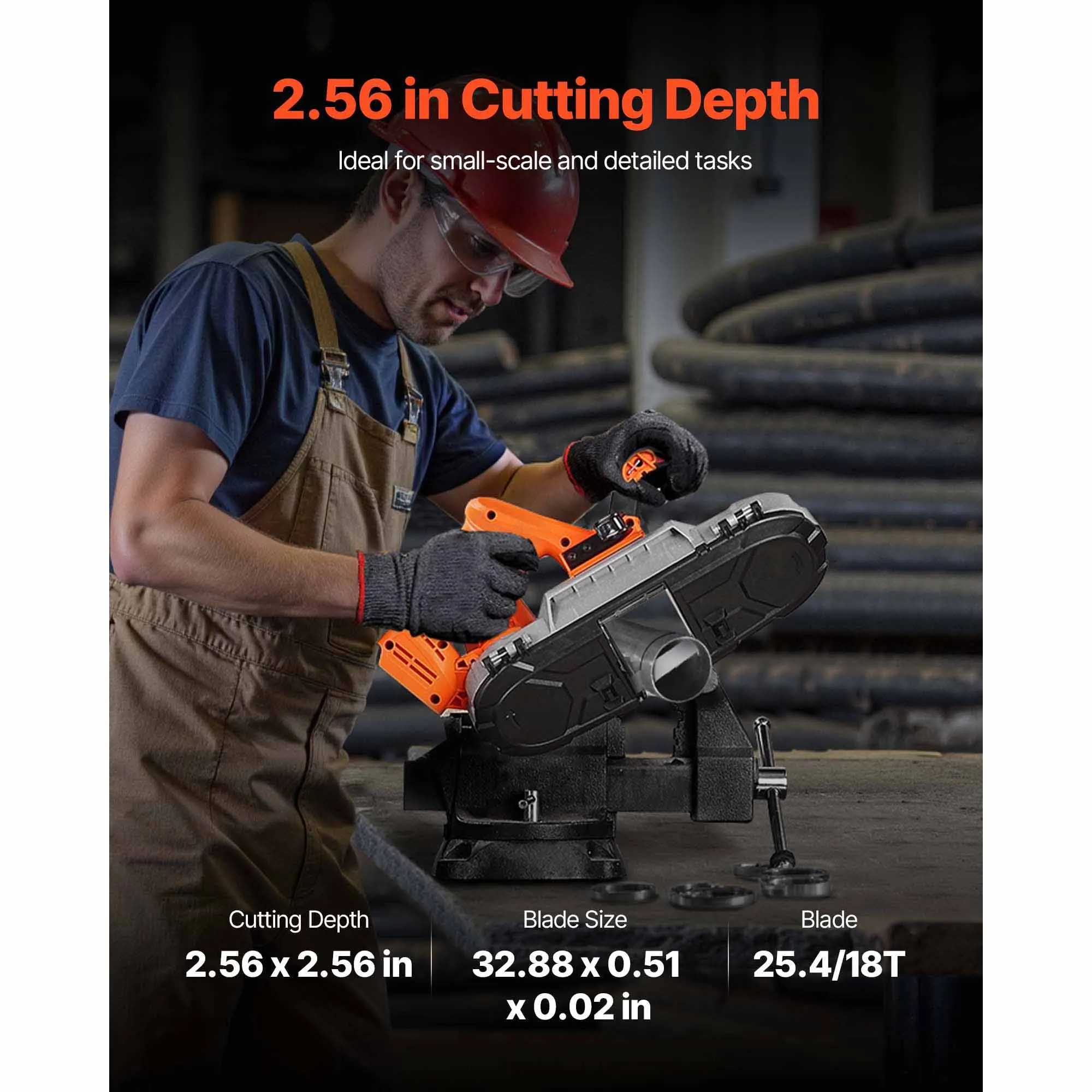 SucceBuy 20V Portable Band Saw Bandsaw with Brushless Motor Cordless and Compact Portaband Hang Hooks for Cutting Metal Wood