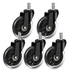 AD 5Pcs Furniture Casters 10MM 11MM Heavy Universal Mute Wheel 360° Swivel Rubber Roller for Platform Trolley Chair Accessories