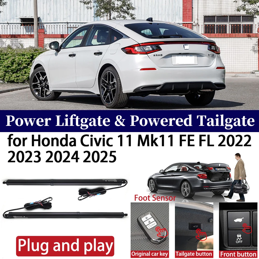 

ZhuCamX for Honda Civic 11 Mk11 FE FL 2022 2023 2024 2025 Car Power Liftgate Automatic One-Click Vehicle Powered Tailgate Strut