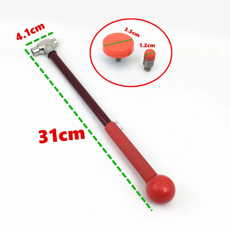 Car dent repair titanium alloy percussion leveling hammer carbon fiber rod hammer head sheet metal restoration anti-slip hammer