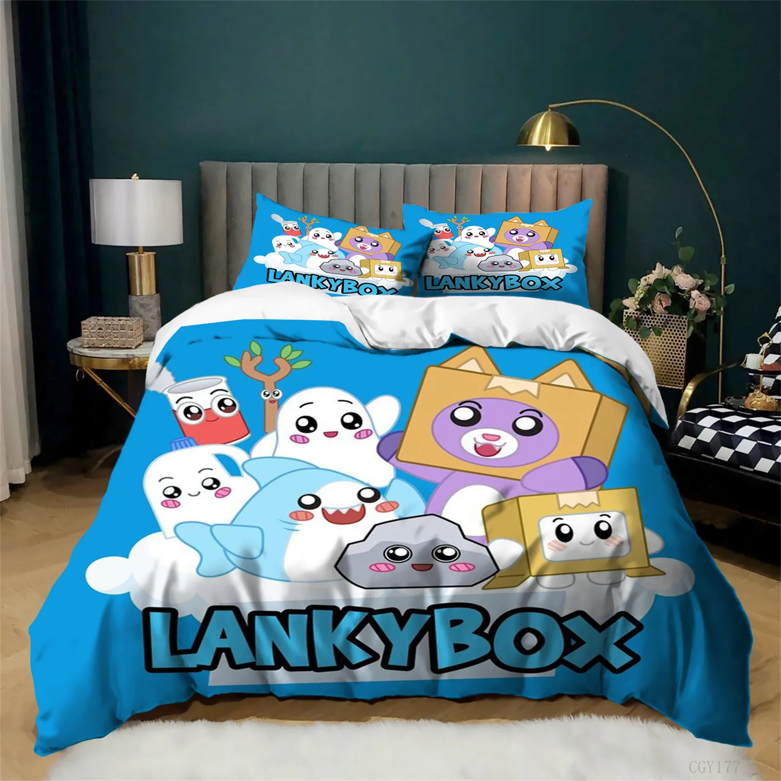 

Lankybo-x Group Duvet Cover Set 3pcs Lightweight Soft Duvet Cover Bedding with Zipper Comforter Quilt Cover
