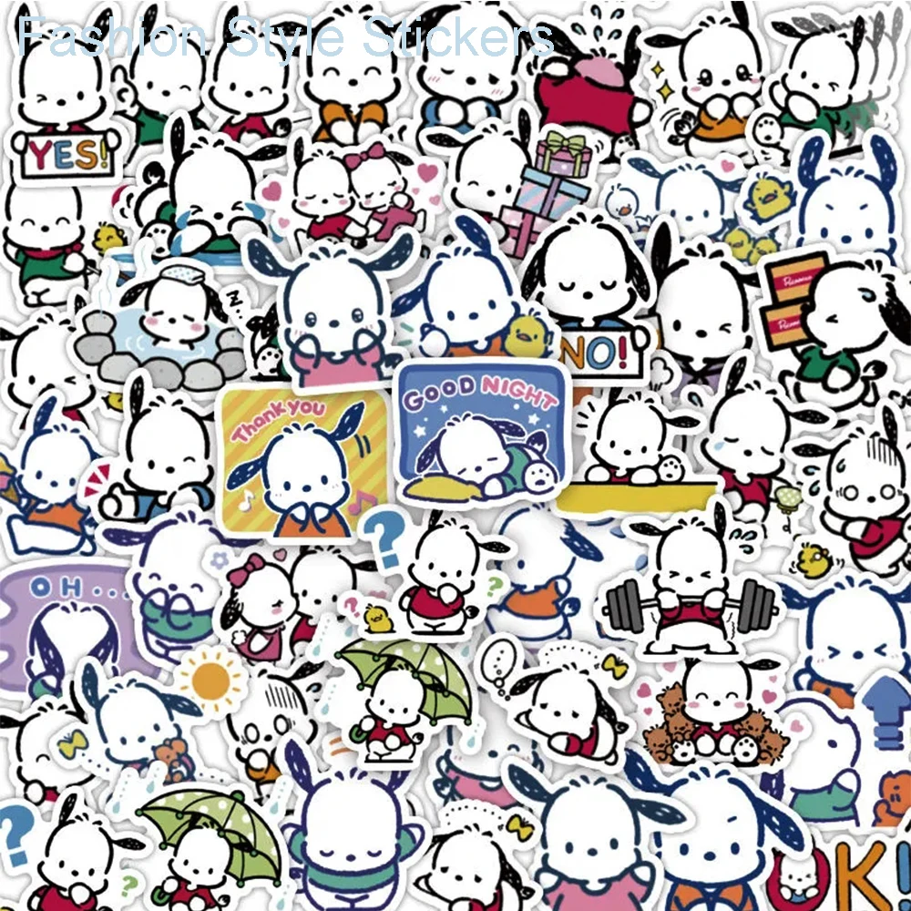 10/30/60pcs Cartoon Pochacco Stickers Kawaii Girls Decals Graffiti Diary Scrapbooking Laptop Waterproof Cute Stickers for Kids